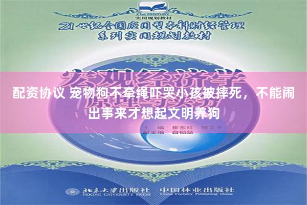 配资协议 宠物狗不牵绳吓哭小孩被摔死，不能闹出事来才想起文明养狗