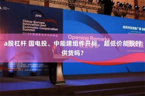 a股杠杆 国电投、中能建组件开标，超低价能按时供货吗？