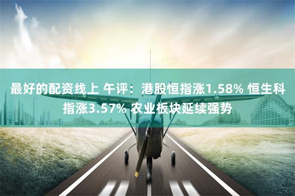 最好的配资线上 午评：港股恒指涨1.58% 恒生科指涨3.57% 农业板块延续强势