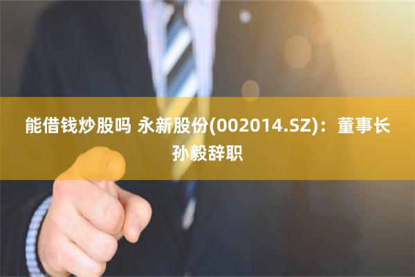 能借钱炒股吗 永新股份(002014.SZ)：董事长孙毅辞职