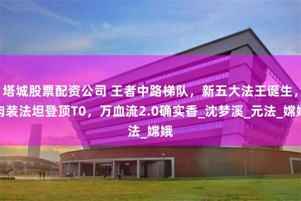 塔城股票配资公司 王者中路梯队，新五大法王诞生，肉装法坦登顶T0，万血流2.0确实香_沈梦溪_元法_嫦娥