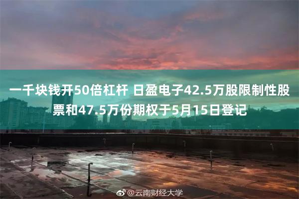 一千块钱开50倍杠杆 日盈电子42.5万股限制性股票和47.5万份期权于5月15日登记