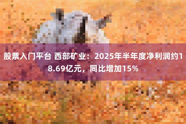 股票入门平台 西部矿业：2025年半年度净利润约18.69亿元，同比增加15%
