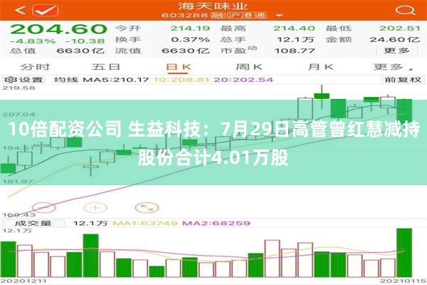 10倍配资公司 生益科技：7月29日高管曾红慧减持股份合计4.01万股