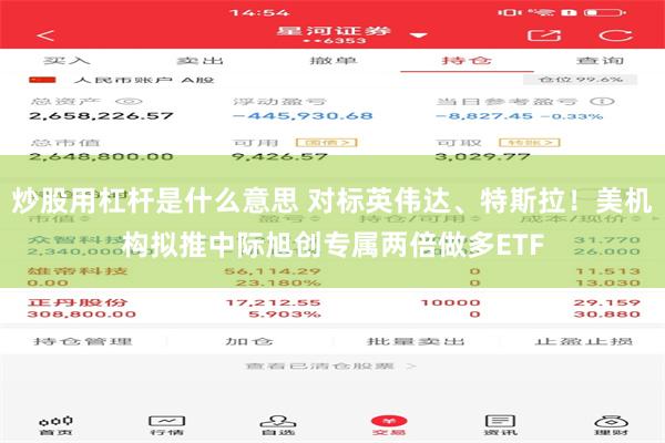 炒股用杠杆是什么意思 对标英伟达、特斯拉！美机构拟推中际旭创专属两倍做多ETF