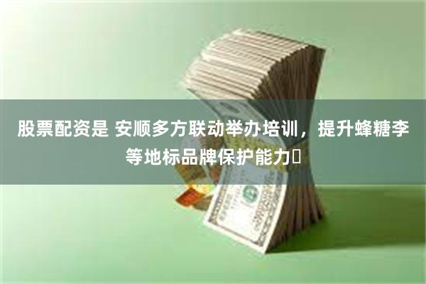股票配资是 安顺多方联动举办培训，提升蜂糖李等地标品牌保护能力​