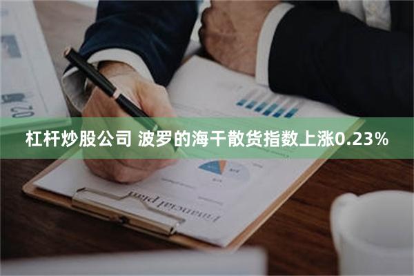 杠杆炒股公司 波罗的海干散货指数上涨0.23%