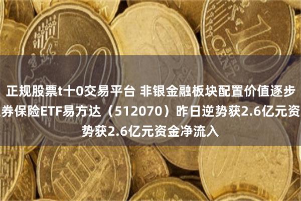 正规股票t十0交易平台 非银金融板块配置价值逐步显现，证券保险ETF易方达（512070）昨日逆势获2.6亿元资金净流入