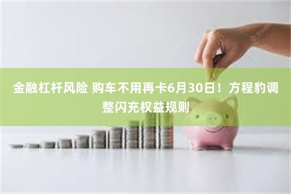 金融杠杆风险 购车不用再卡6月30日！方程豹调整闪充权益规则