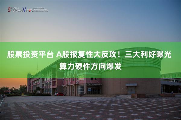 股票投资平台 A股报复性大反攻！三大利好曝光 算力硬件方向爆发