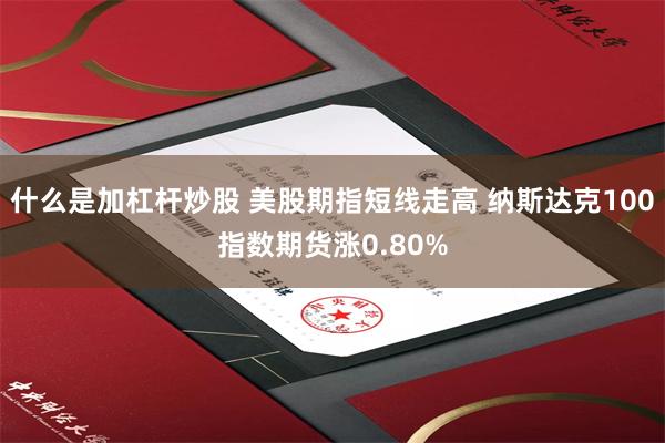 什么是加杠杆炒股 美股期指短线走高 纳斯达克100指数期货涨0.80%