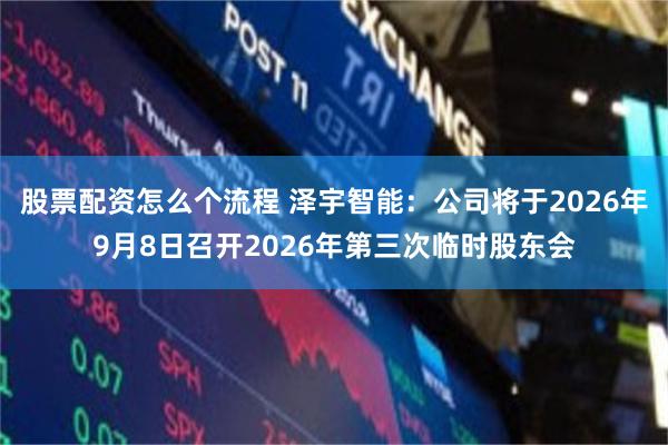 股票配资怎么个流程 泽宇智能：公司将于2026年9月8日召开2026年第三次临时股东会