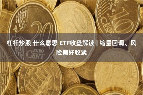 杠杆炒股 什么意思 ETF收盘解读 | 缩量回调、风险偏好收紧