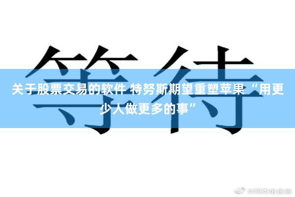 关于股票交易的软件 特努斯期望重塑苹果 “用更少人做更多的事”