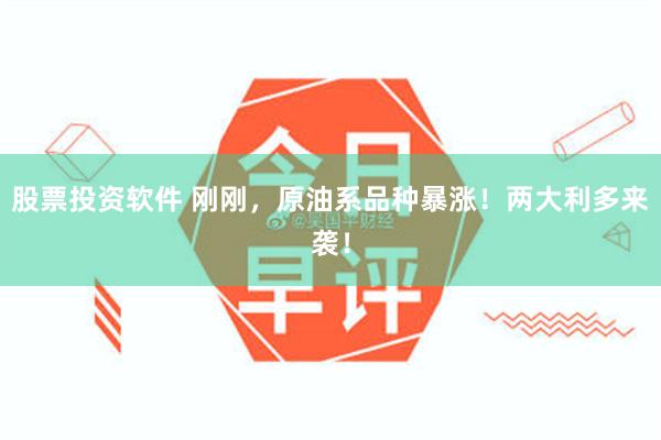 股票投资软件 刚刚，原油系品种暴涨！两大利多来袭！